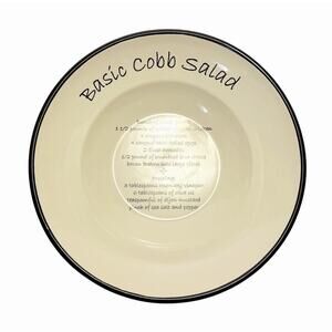 The Cellar Macy’s Cobb Salad Recipe Ceramic Off-White Black Rimmed Salad Bowl